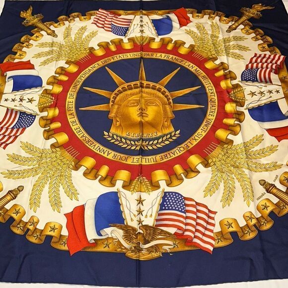 Vintage Hermes Liberty Scarf Navy - Picture 1 of 8
